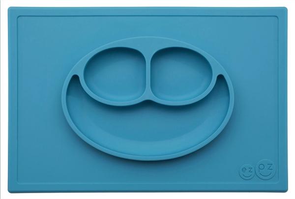 Ezpz подложка за хранене Happy mat в син цвят
