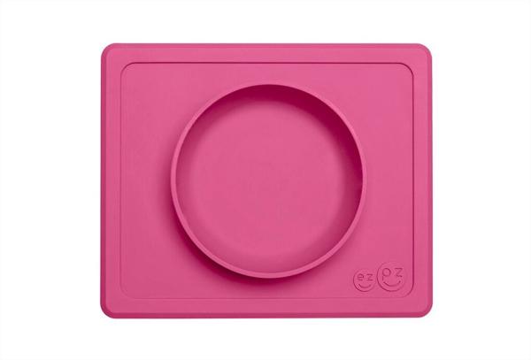 Ezpz Обучителна силиконова мини купа с вградена вакуумна подложка 12+ месеца Mini Bowl Pink
