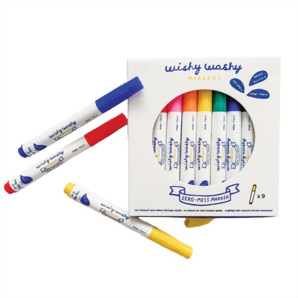 Jaq Jaq Bird Wishy Washy Markers: Цветни, маслени маркери 9 броя