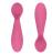 Ezpz: 2бр. обучителни силиконови лъжици създадени от педиатър специалист по храненето подходящи за ЗВБ и хранене с пюрета  4 + месеца Tiny Spoon Pink