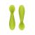 Ezpz: 2бр. обучителни силиконови лъжици създадени от педиатър специалист по храненето подходящи за ЗВБ и хранене с пюрета  4 + месеца Tiny Spoon Lime