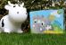KidZZfarm: Играчка за скачане "Кравичката Бела" Петролено залено с бяло