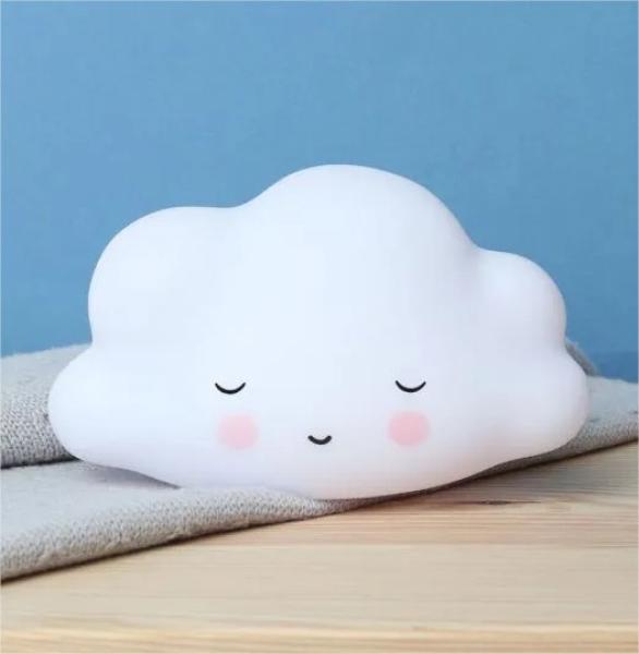 A little lovely company: Детска нощна лампа - Бяло спящо облаче