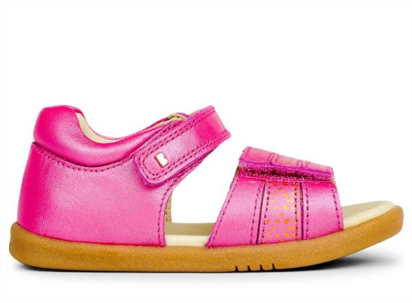 Bobux iWalk Hampton: Детски кожени сандали - Strawberry Comet