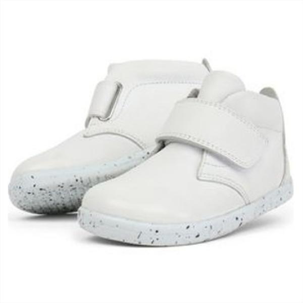 Bobux Kid+ (No: 27-33) Ziggy Hi Top: Детски кожени ботуши - White