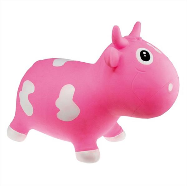 KidZZfarm: Играчка за скачане "Кравичката Бела" Тъмно розово с бяло