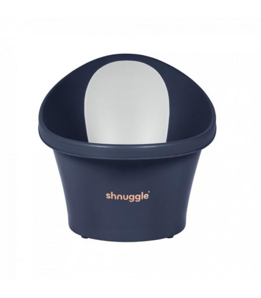 Shnuggle - световно-награждавана бебешка вана за къпане с клапа в тъмно синьо