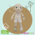 Rubens Mini EcoBuds: кукла Elm - Ръчна изработка, 100% органичен памук