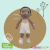 Rubens Mini EcoBuds: кукла Basil- Ръчна изработка, 100% органичен памук