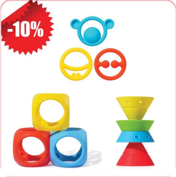 Moluk: 3  ОФЕРТА  играчки за зъбки 3 вида: Nigi, Nagi & Nogi + Oibo + Hix colors
