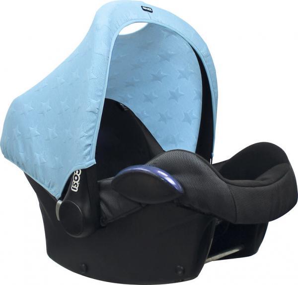 Dooky Сенник с UV защита за седалка за кола 0+ Knitted Star Soft Blue