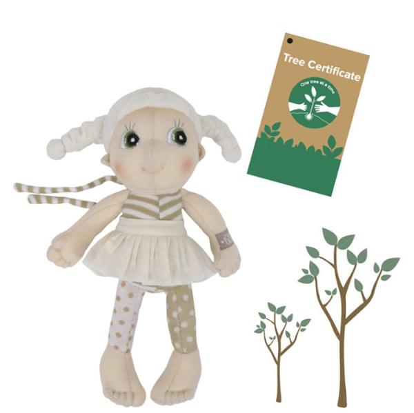 Rubens Mini EcoBuds: кукла Lily - Ръчна изработка, 100% органичен памук
