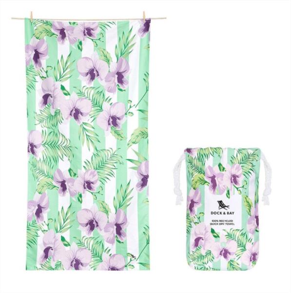Dock & Bay: Бързосъхнеща плажна кърпа Botanical - Orchid Utopia