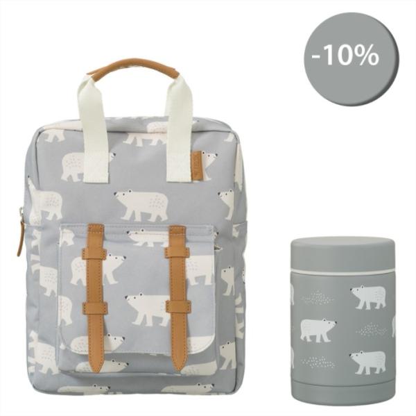 Fresk: ОФЕРТА Малка раница 28x21cм + Термос за храна 300мл - Polar bear