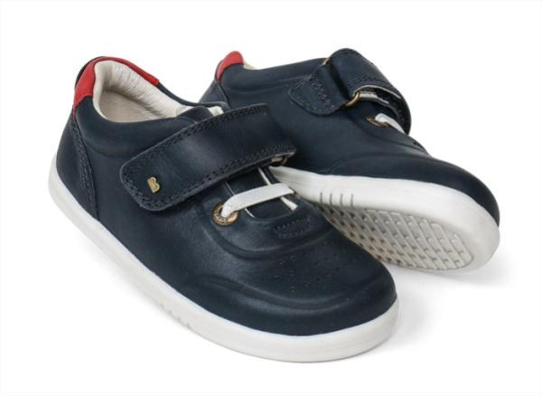 Bobux: Step up Ryder Trainer: Обувки за прохождане от естествена кожа - Navy + Red