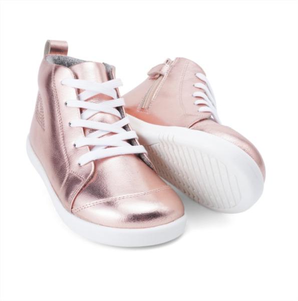 Bobux: Step up Alley-Oop: Високи обувки за прохождане - Rose Gold Metallic