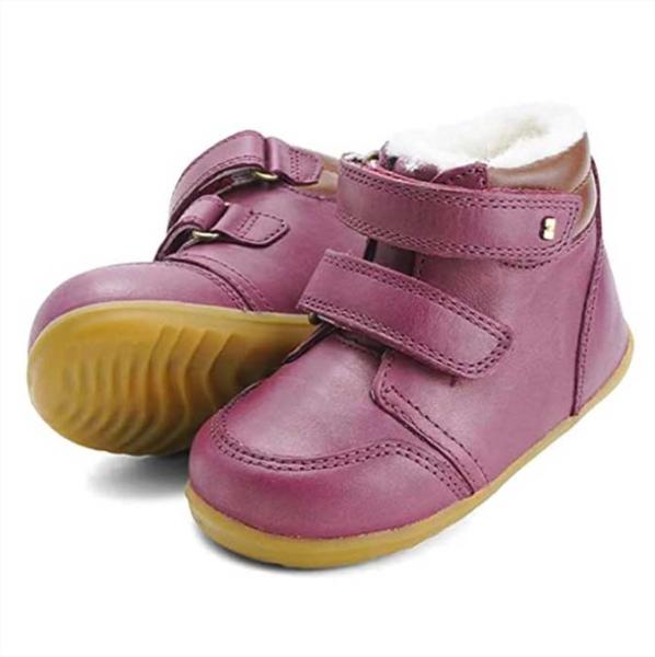Bobux: Step up Timber Arctic Boot есенно/зимни обувки с вълна Мерино - Boysenberry