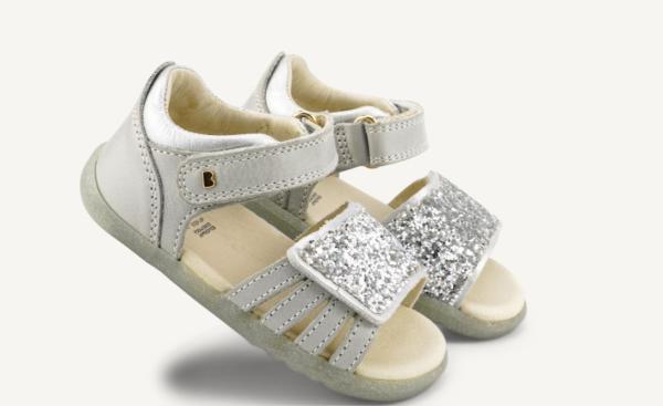 Bobux: Step up Gem: Сандали за прохождане Silver Sparkle