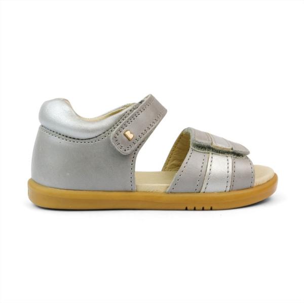 Bobux iWalk Hampton: Детски кожени сандали - Pearl + Silver