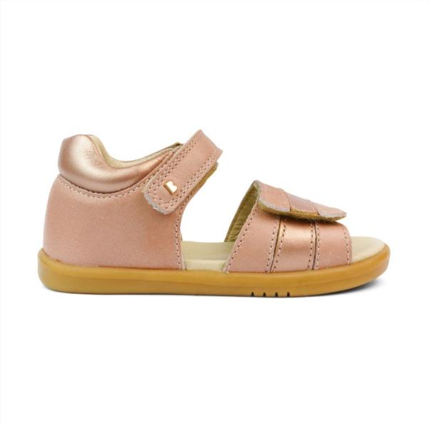 Bobux iWalk Hampton: Детски кожени сандали - Dusk Pearl + Rose Gold