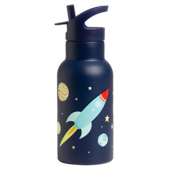 A little lovely company: Бутилка от неръждаема стомана със сламка:  Space - 350мл.