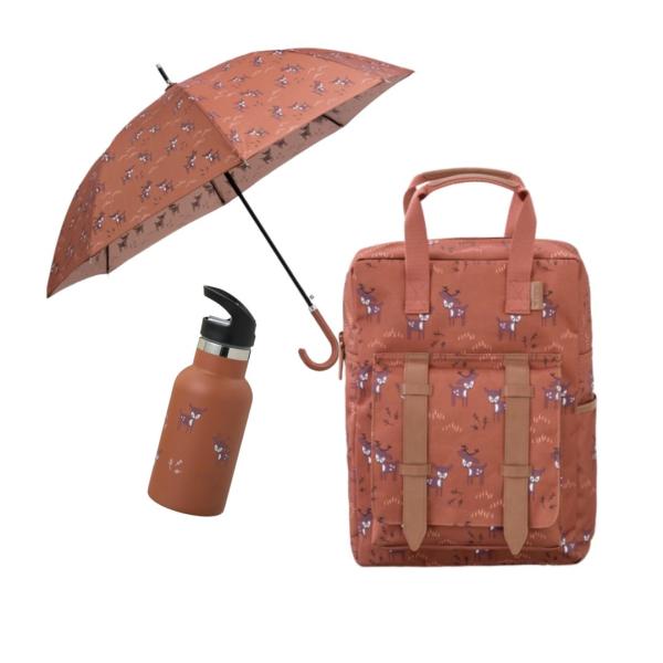 Fresk Голямо комбо 3: Голяма раничка + термос+чадър Deer amber brown