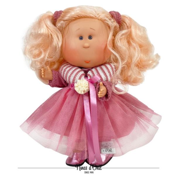 Ръчно изработена кукла от Испания - Мия с розова рокля в кутия