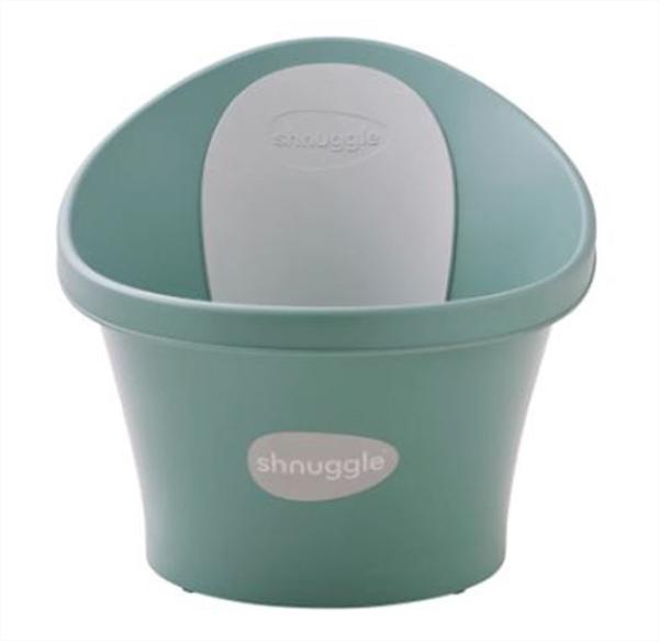 Shnuggle - световно-награждавана бебешка вана за къпане с клапа - Цвят Евкалипт