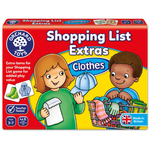 Orchard Toys: Разширение за настолна игра "Списък за пазаруване" - Пакет с дрехи