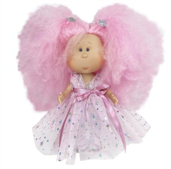 Ръчно изработена кукла от Испания - Мия Cotton Candy с розова коса