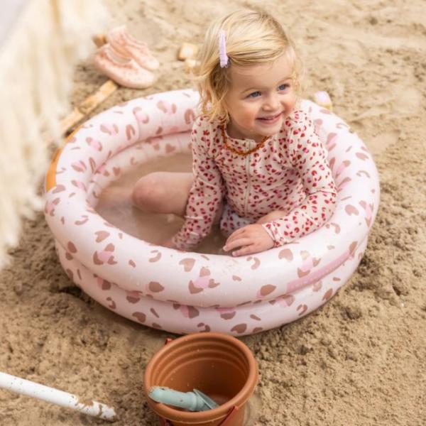 Swim Essentials: Надуваем басейн Ø60см. с две въздушни камери за бебета от 0 месеца - "Old Pink Leopard"