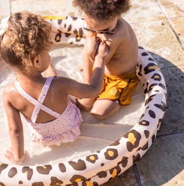Swim Essentials: Надуваем басейн Ø100 см. с две въздушни камери за деца от 1 година "Beige Leopard"