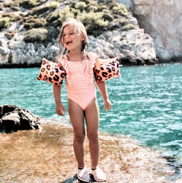 Swim Essentials: Ръкавели за деца от 0-2 години - "Rose Gold Leopard"