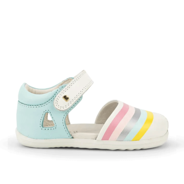 Bobux: iWalk Sandal (No 23-26) IW Twist Mist + Silver Rainbow Print