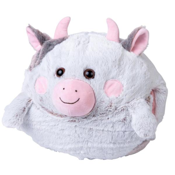 Noxxiez 3в1 гушкаща плюшена играчка и възглавница за сън и затопляне на ръцете - Крава