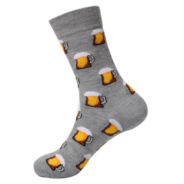 Noxxiez: Soxxiez Цветни чорапи - Бира - Номер 38-45 - Сив