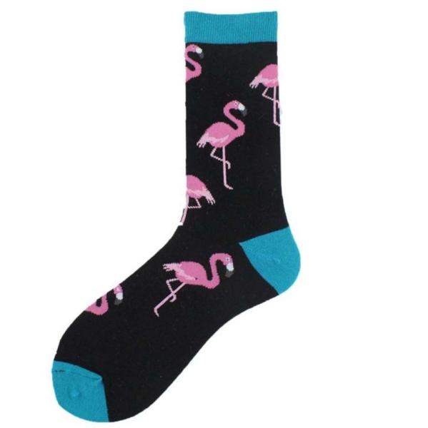 Noxxiez: Soxxiez Цветни чорапи - Фламинго Черно- Номер 38-45