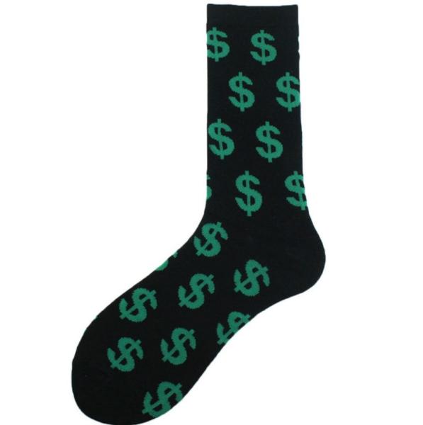 Noxxiez: Soxxiez Цветни чорапи - Долар Черни- Номер 38-45
