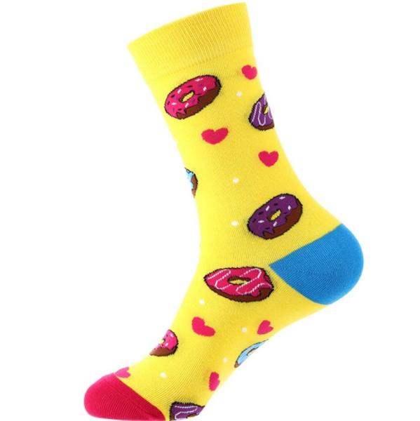 Noxxiez: Soxxiez Цветни чорапи - Понички Жълти - Номер 38-45