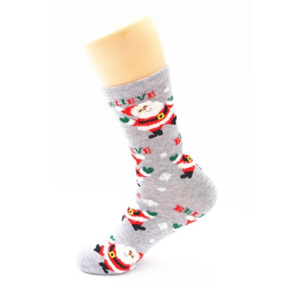 Noxxiez: Soxxiez Коледни чорапи - Дядо Коледа сив - Номер 38-45