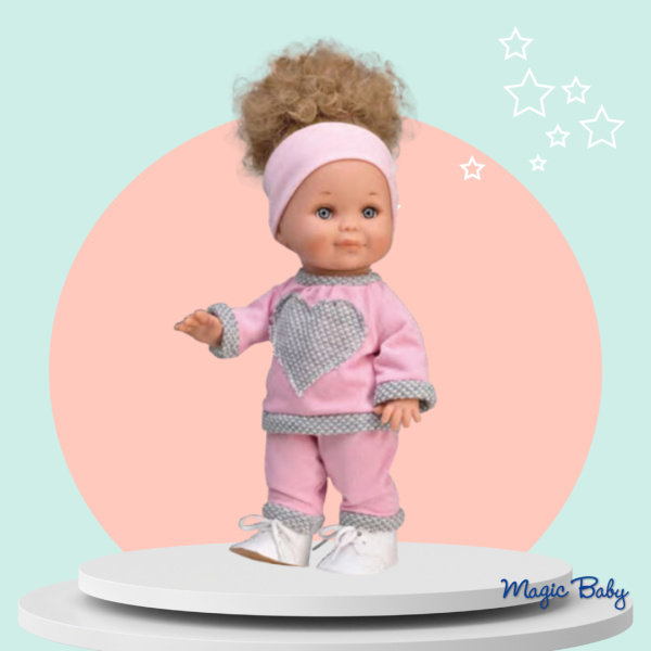 Magic baby кукла Бети с розова блуза, панталон и лента за коса