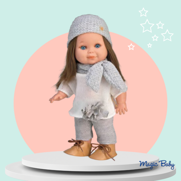 Magic baby кукла Бети със сива шапка и шал