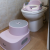 Bo Jungle: Детска седалка за тоалетна чиния с възглавничка "Пастелено розово"