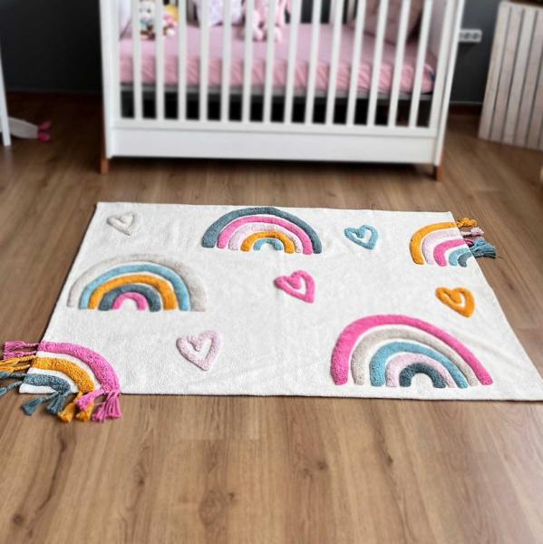 BabyBliss: Памучен килим "Over the rainbow" 100х140см