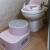 ОФЕРТА: Сгъваема детска стълбичка с Anti-slip повърхност + Седалка за тоалетна чиния с възглавничка "Розово"