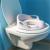 ОФЕРТА: Сгъваема детска стълбичка с Anti-slip повърхност + Седалка за тоалетна чиния с възглавничка "Розово"